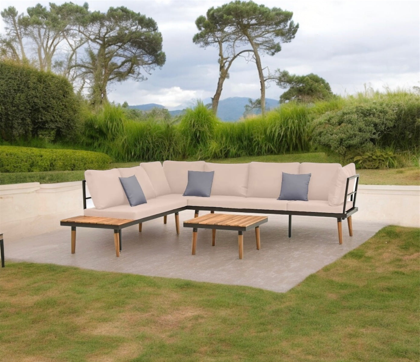 Salon de Jardin - Cappuccino Sofa Acacia