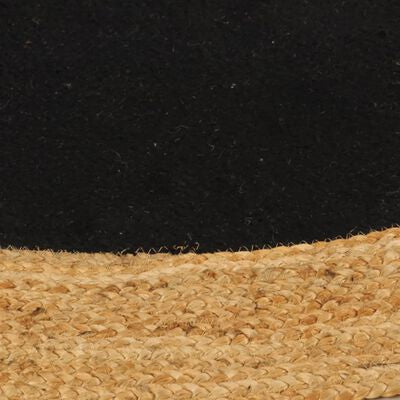 Tapis Rond - Jute Naturel & Coton Noir