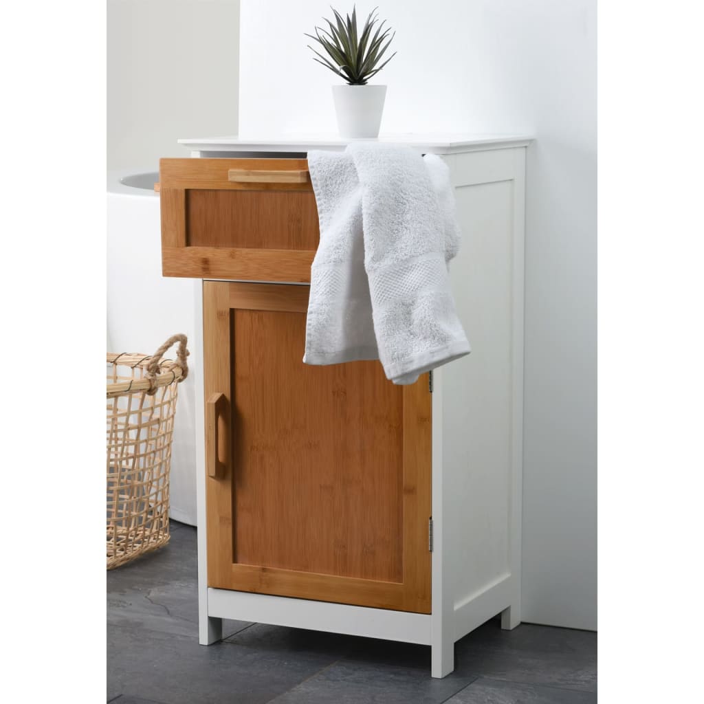 Armoire Salle de Bain - Bambou & Blanc